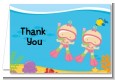 Under the Sea Baby Twin Girls Snorkeling - Baby Shower Thank You Cards thumbnail