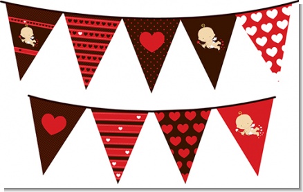 Cupid Baby Valentine's Day - Baby Shower Themed Pennant Set