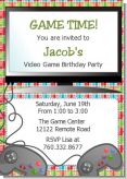 Video Game Time - Birthday Party Invitations