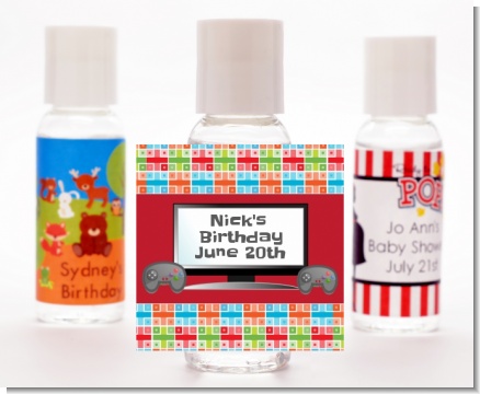 Video Game Time - Personalized Birthday Party Hand Sanitizers Favors