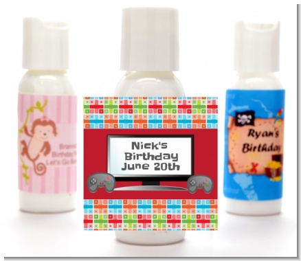 Video Game Time - Personalized Birthday Party Lotion Favors