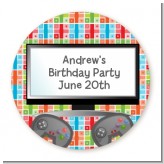 Video Game Time - Round Personalized Birthday Party Sticker Labels