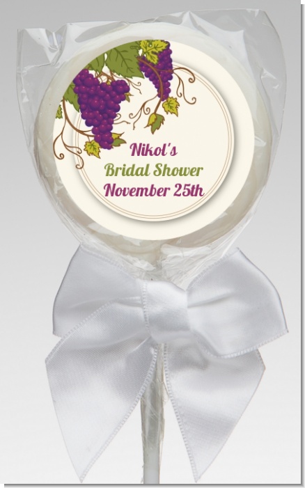 Vineyard Splash - Personalized Bridal Shower Lollipop Favors