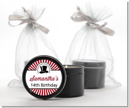 Vintage Magic - Birthday Party Black Candle Tin Favors