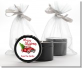Vintage Red Truck - Christmas Black Candle Tin Favors