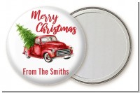 Vintage Red Truck - Personalized Christmas Pocket Mirror Favors