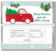 Vintage Red Truck With Tree - Personalized Christmas Candy Bar Wrappers thumbnail
