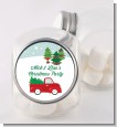 Vintage Red Truck With Tree - Personalized Christmas Candy Jar thumbnail