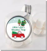 Vintage Red Truck With Tree - Personalized Christmas Candy Jar