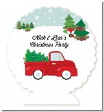Vintage Red Truck With Tree - Personalized Christmas Centerpiece Stand