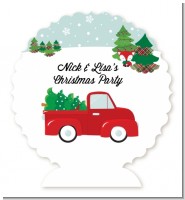 Vintage Red Truck With Tree - Personalized Christmas Centerpiece Stand