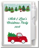 Vintage Red Truck With Tree - Christmas Personalized Notebook Favor