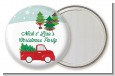 Vintage Red Truck With Tree - Personalized Christmas Pocket Mirror Favors thumbnail