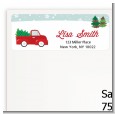Vintage Red Truck With Tree - Christmas Return Address Labels thumbnail