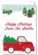 Vintage Red Truck With Tree - Christmas Thank You Cards thumbnail