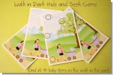 Walk in The Park Hide and Seek - Baby Shower Games