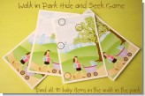 Walk in The Park Hide and Seek - Baby Shower Games