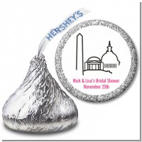 Washington DC Skyline - Hershey Kiss Bridal Shower Sticker Labels