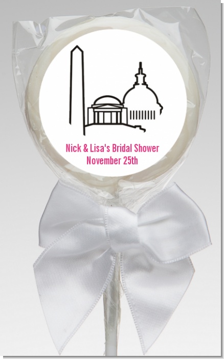 Washington DC Skyline - Personalized Bridal Shower Lollipop Favors