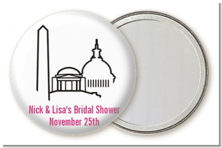 Washington DC Skyline - Personalized Bridal Shower Pocket Mirror Favors