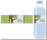 Owl - Look Whooo's Having A Boy - Personalized Baby Shower Water Bottle Labels