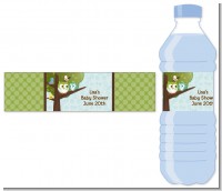 Owl - Look Whooo's Having A Boy - Personalized Baby Shower Water Bottle Labels