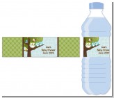 Owl - Look Whooo's Having Twin Boys - Personalized Baby Shower Water Bottle Labels
