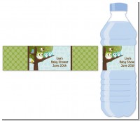 Owl - Look Whooo's Having Twin Boys - Personalized Baby Shower Water Bottle Labels