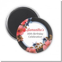 Watercolor Floral - Personalized Birthday Party Magnet Favors