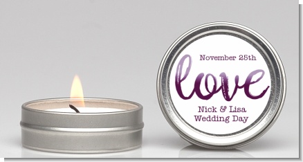Watercolor LOVE - Bridal Shower Candle Favors