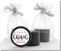 Watercolor LOVE - Bridal Shower Black Candle Tin Favors