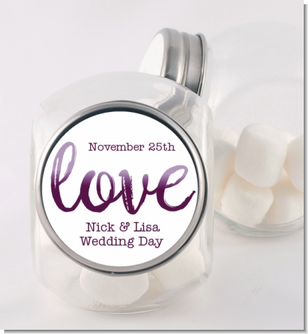 Watercolor LOVE - Personalized Bridal Shower Candy Jar