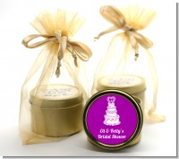 Wedding Cake - Bridal Shower Gold Tin Candle Favors