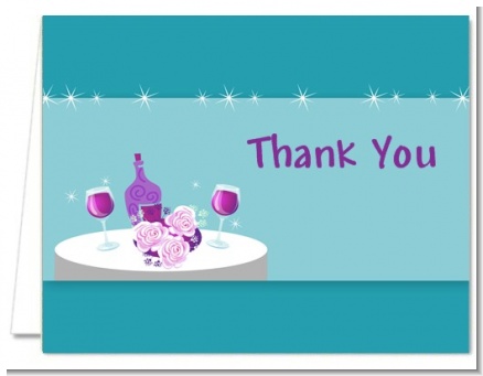 Wine Tasting Green - Bridal Shower Thank You Cards