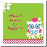 Winter Owl - Personalized Christmas Card Stock Favor Tags