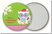 Winter Owl - Personalized Christmas Pocket Mirror Favors