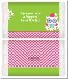 Winter Owl - Personalized Popcorn Wrapper Christmas Favors