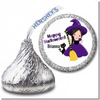 Witch and Broom Stick - Hershey Kiss Halloween Sticker Labels