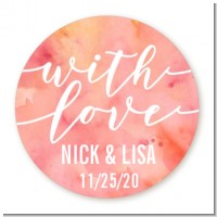 With Love - Round Personalized Bridal Shower Sticker Labels