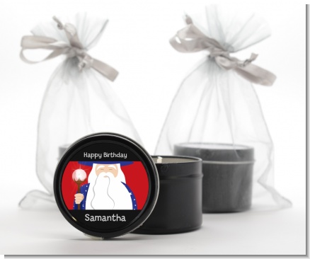 Wizard - Birthday Party Black Candle Tin Favors