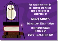 Wizard Tools & Owl - Birthday Party Invitations