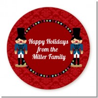 Wooden Soldiers - Round Personalized Christmas Sticker Labels