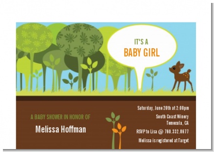Woodland Forest - Baby Shower Petite Invitations