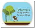 Woodland Forest - Personalized Baby Shower Rounded Corner Stickers thumbnail