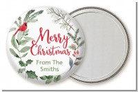 Wreath with Cardinal - Personalized Christmas Pocket Mirror Favors