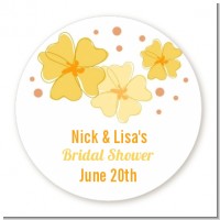 Yellow Petunias - Round Personalized Sticker Labels
