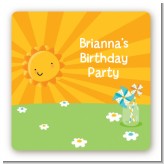 You Are My Sunshine - Square Personalized Birthday Party Sticker Labels