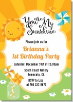 You Are My Sunshine - Birthday Party Invitations