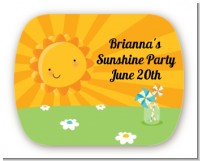 You Are My Sunshine - Personalized Birthday Party Rounded Corner Stickers