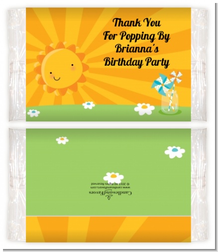 You Are My Sunshine - Personalized Popcorn Wrapper Birthday Party Favors